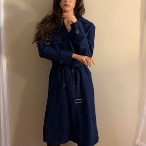 FOREVER21 Navy Double Breasted Trench Sz M